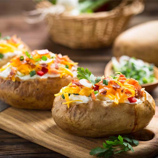 Baked Potato with butter and toppings